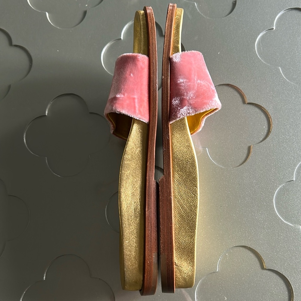 PRADA Gold & Pink Velvet Slides Size 6 (EU 36) Women’s - Picture 15 of 17